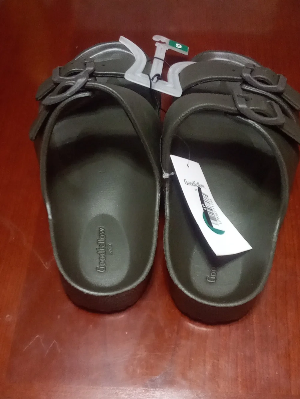 Goodfellow & Co Olive Green Double Buckle Slides Mens Sz 9 NWT